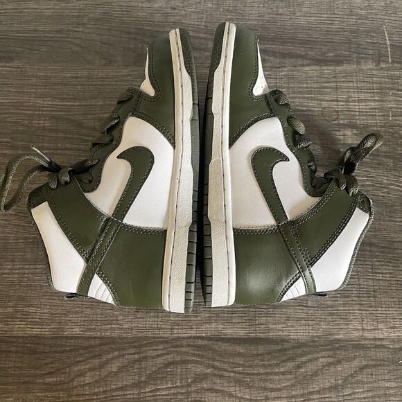 Nike Dunk High (PS)  Unisex Kid’s White Green Sneakers DD2314-105 Size 13C - Picture 5 of 8